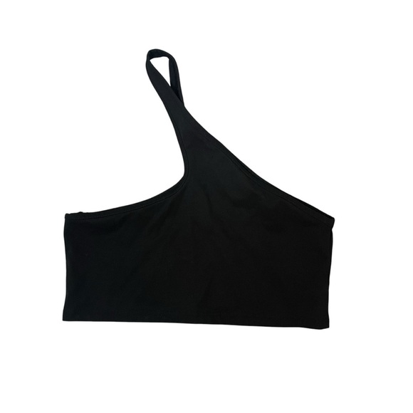 Adika Women’s Ultra Cropped Asymmetric Strap Top in Black Size M - Picture 2 of 8